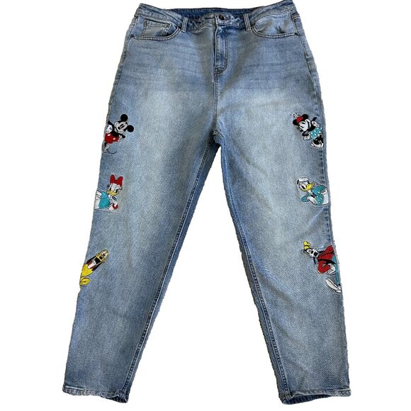 Disney Mom Jeans The Sensational Six Embroidered Size 17 - Picture 1 of 9